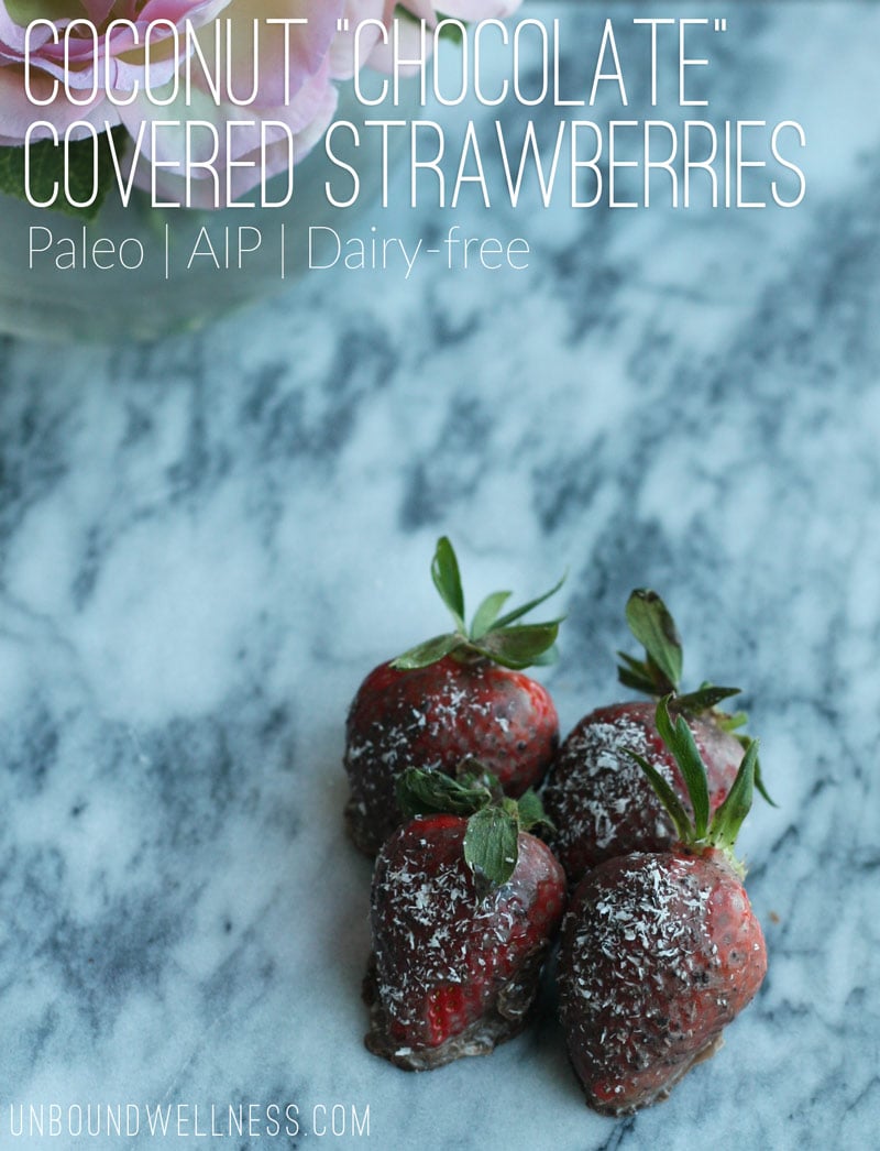  Valentines Day Coconut "Chocolate" Covered Strawberries | Autoimmune Paleo