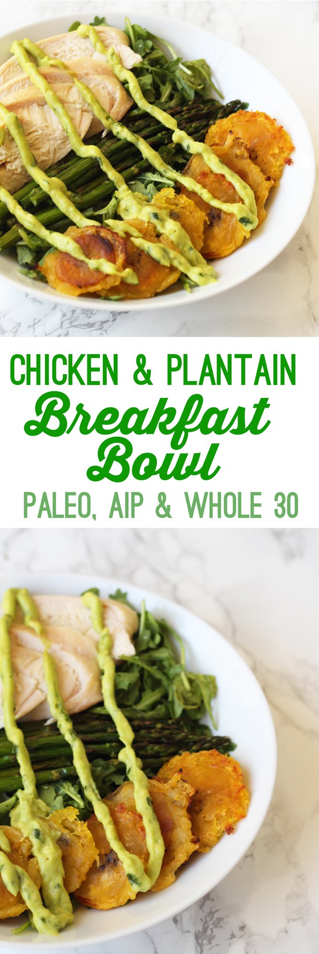 Chicken & Plantain Breakfast Bowl (Whole 30, AIP, Paleo)
