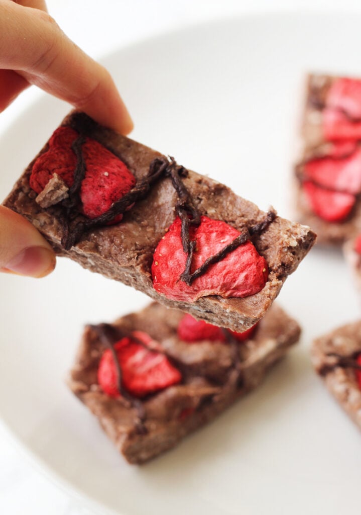 Chocolate Strawberry Collagen Protein Bars (AIP, Paleo, GF)