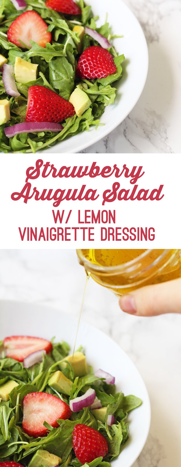 Spring Strawberry Arugula Salad with Lemon Vinagrette (Paleo, AIP, Whole 30)