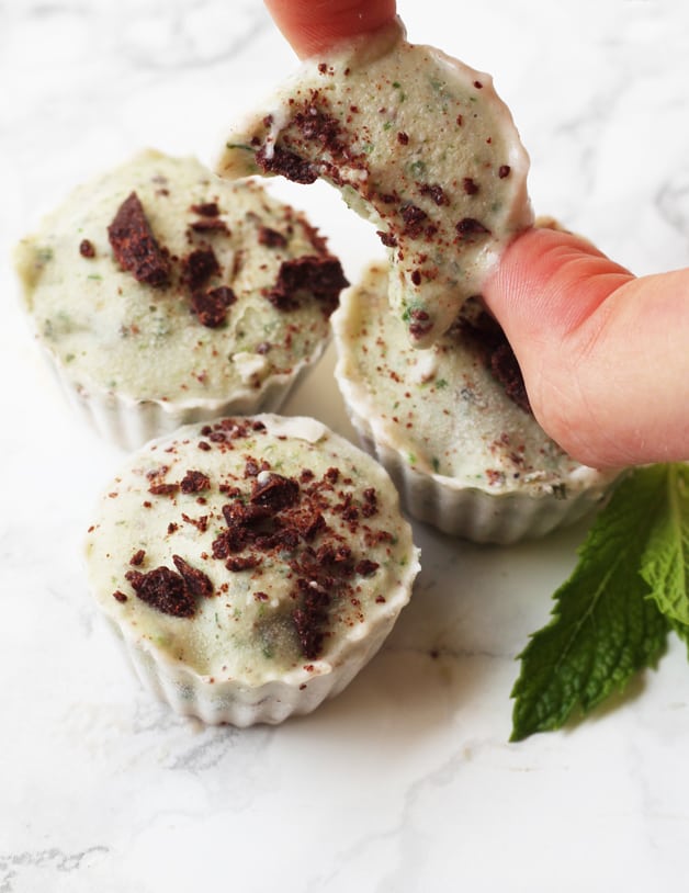 Mint Chip Banana Ice Cream Cups (Paleo, AIP, Vegan)