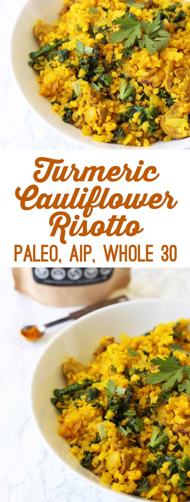 Turmeric Cauliflower Risotto (AIP, Paleo, Whole30)