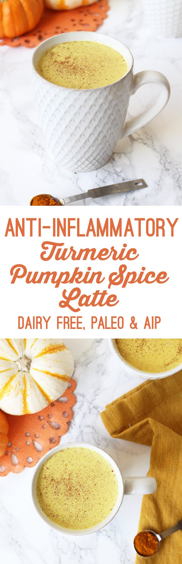 Anti-Inflammatory Turmeric Pumpkin Spice Latte (Dairy Free, Paleo & AIP)