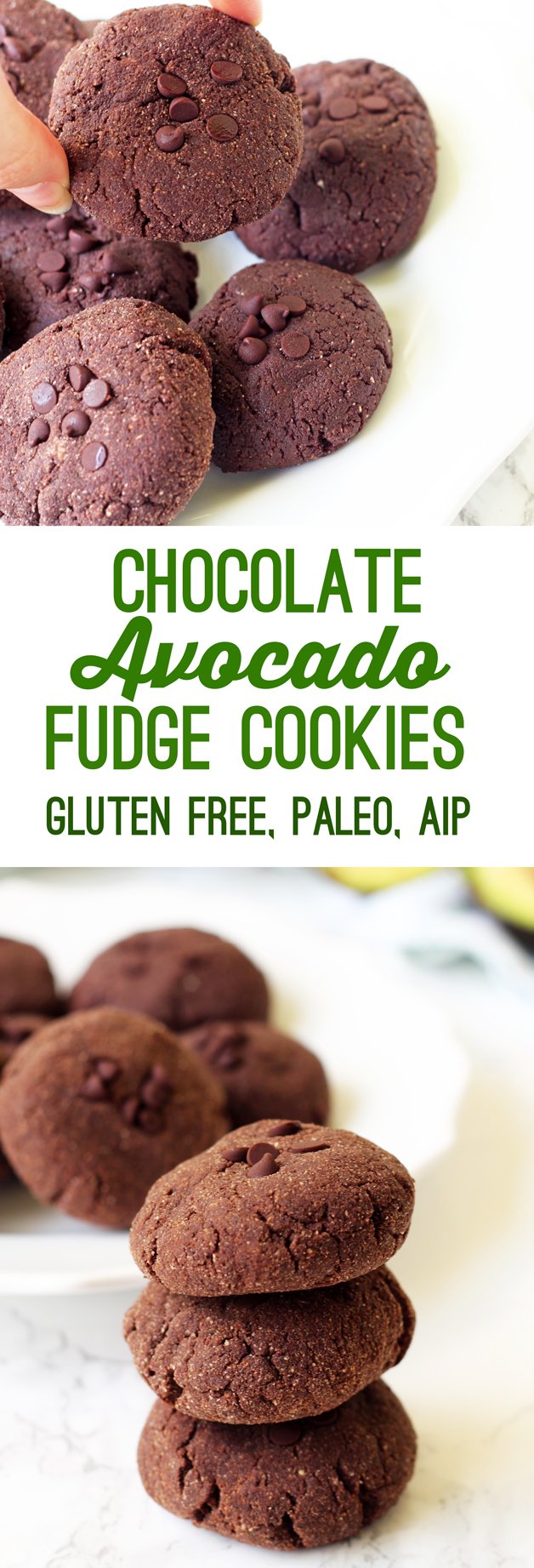 Avocado Chocolate Fudge Cookies (paleo, AIP)