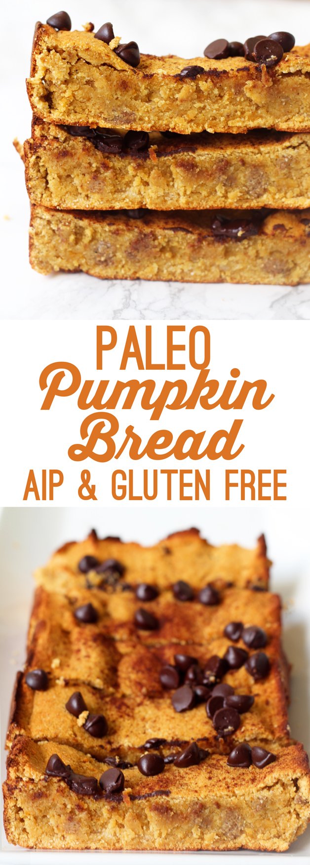 Paleo Chocolate Chip Pumpkin Bread (AIP, Gluten Free)