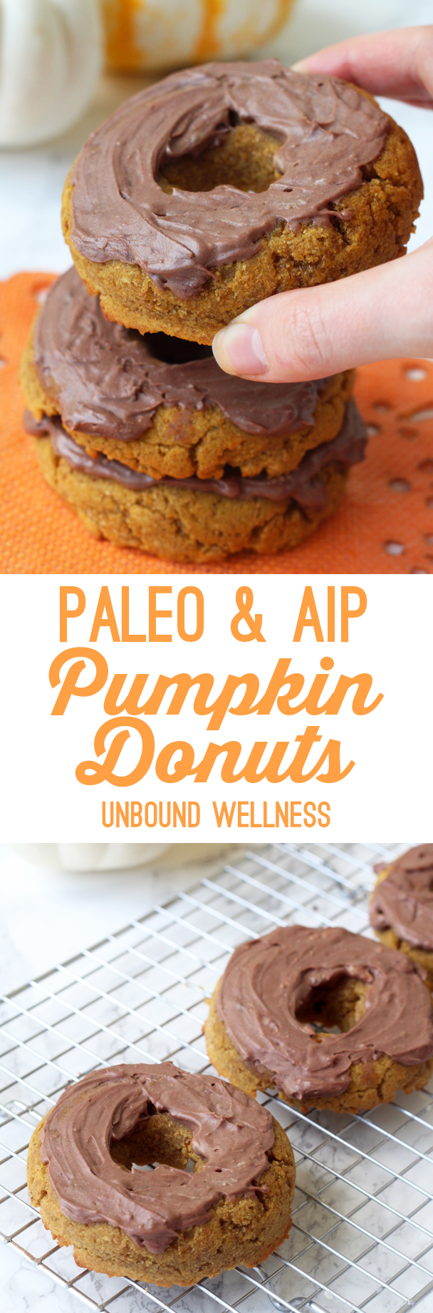 Paleo Pumpkin Donuts with Chocolate Frosting (AIP, Gluten free)