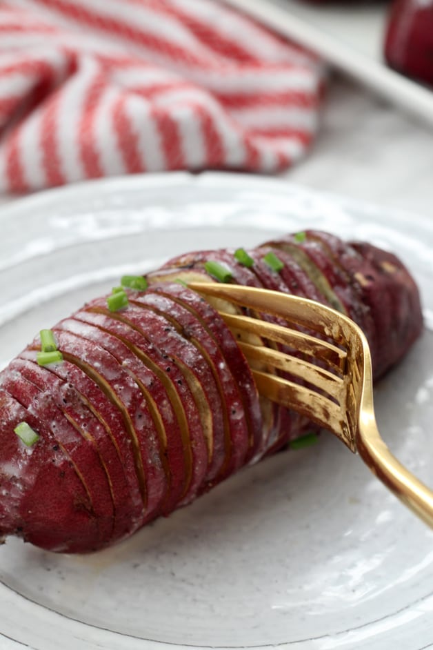 Purple Hasselback Sweet Potatoes – Emilie Eats