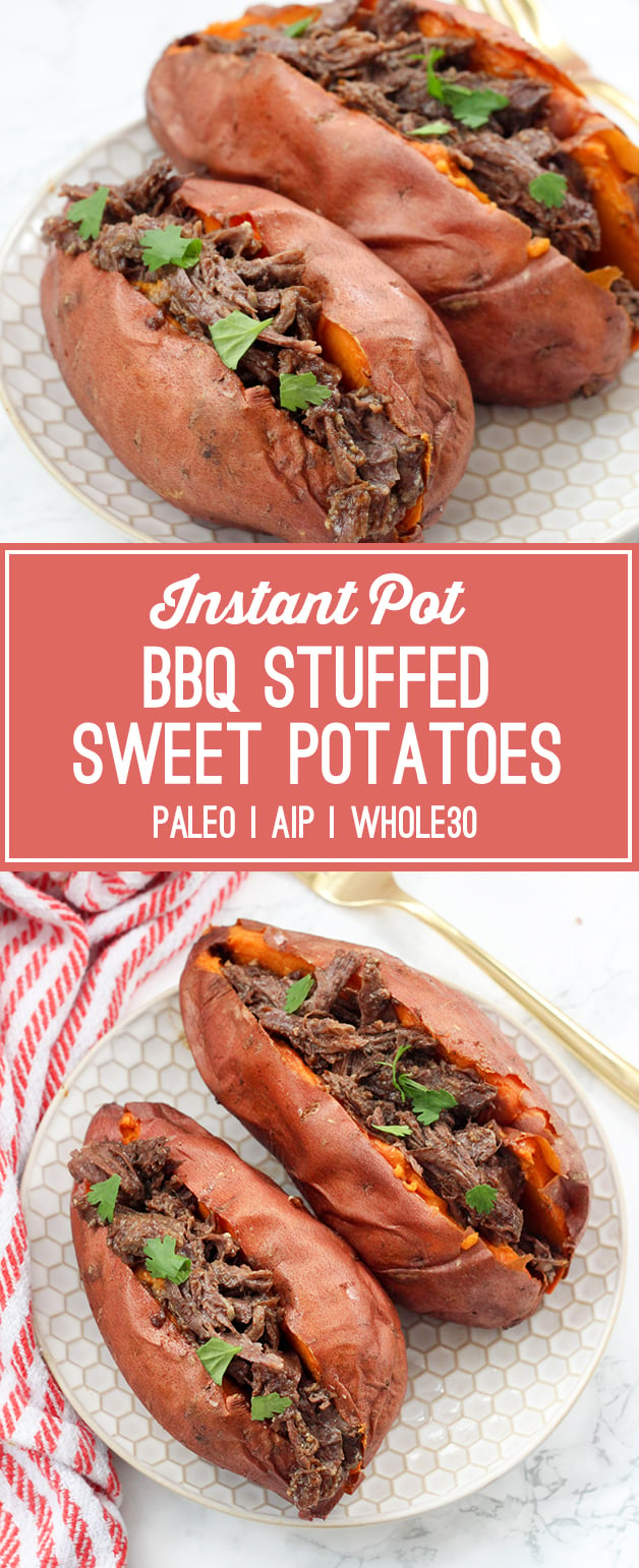 Instant Pot BBQ Stuffed Sweet Potatoes (Paleo, Whole30, AIP)