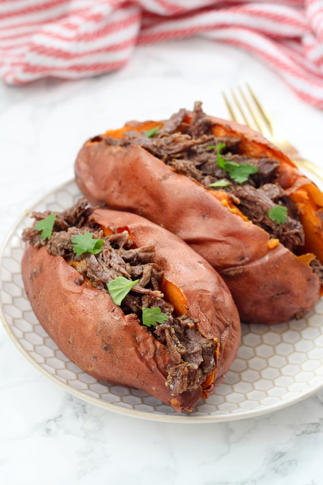 Instant Pot BBQ Stuffed Sweet Potatoes (Paleo, Whole30, AIP)