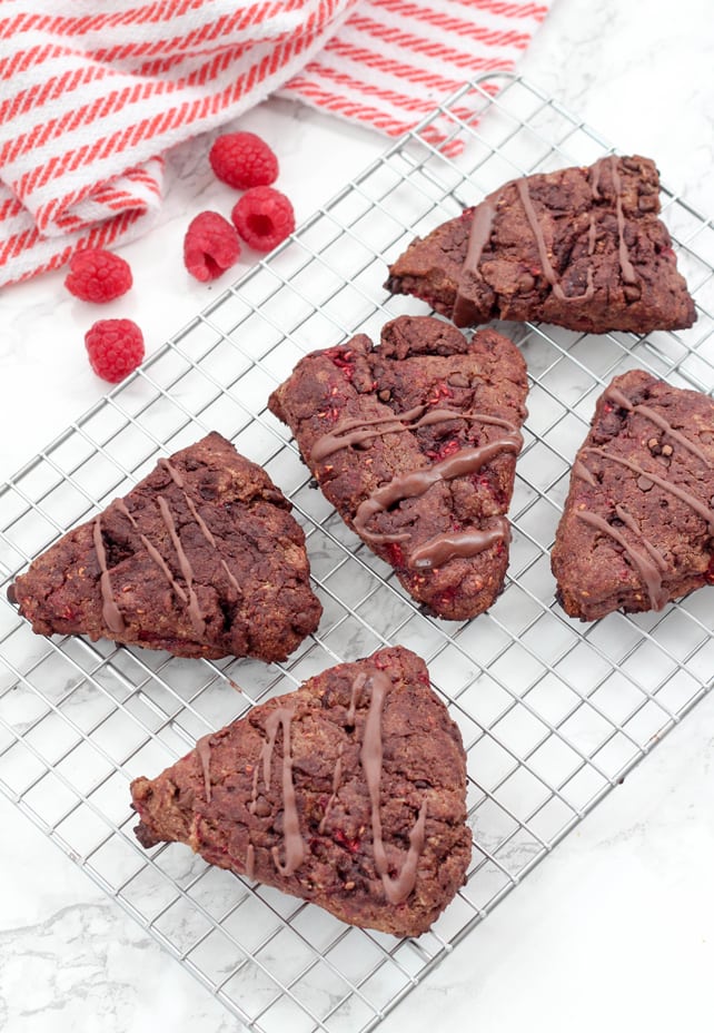 Paleo Chocolate Raspberry Scones (AIP, Valentine's Day)