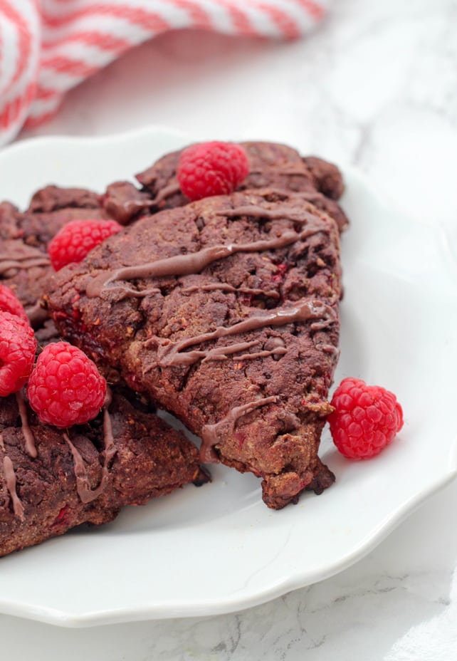 Paleo Chocolate Raspberry Scones (AIP, Valentine's Day)