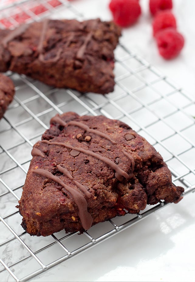 Paleo Chocolate Raspberry Scones (AIP, Valentine's Day)