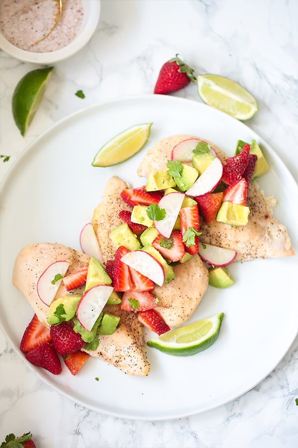 Baked Chicken with Strawberry Avocado Salsa (Paleo, Whole30, AIP