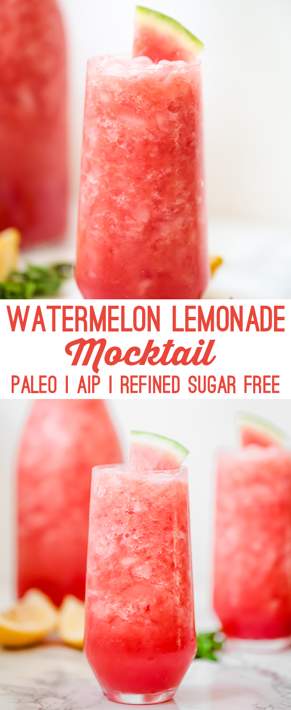 Watermelon Lemonade Mocktail (Paleo, AIP, Refined Sugar Free)