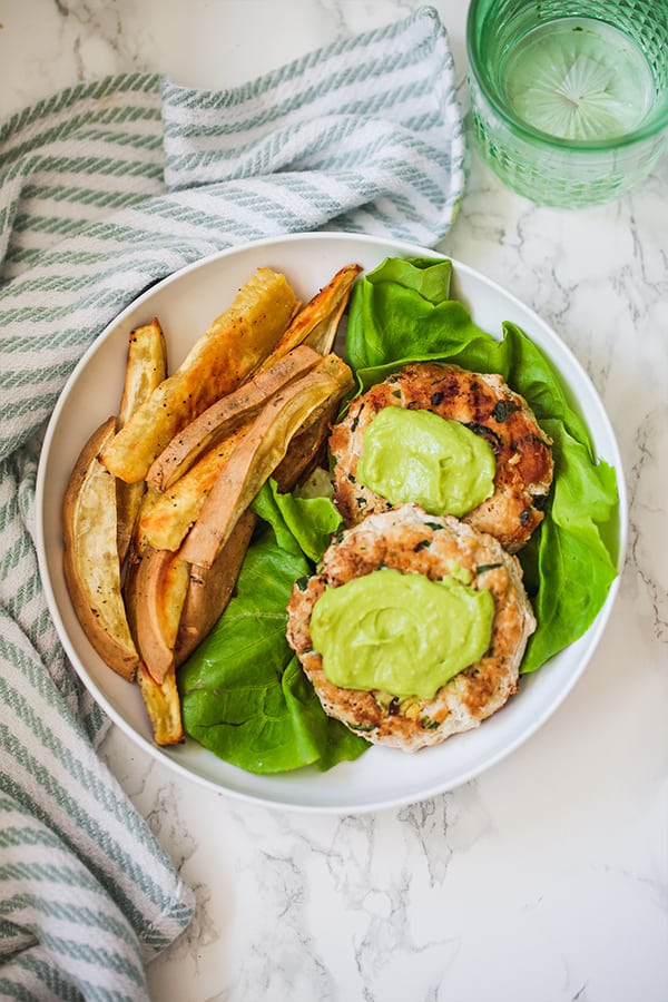 Spinach Avocado Chicken Burgers (Whole30, Paleo, AIP)