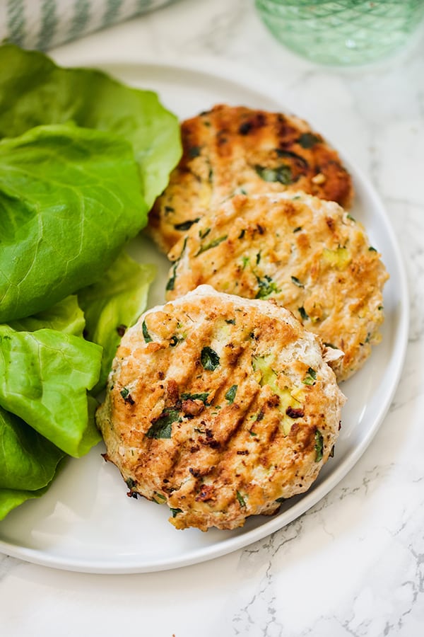 Spinach Avocado Chicken Burgers