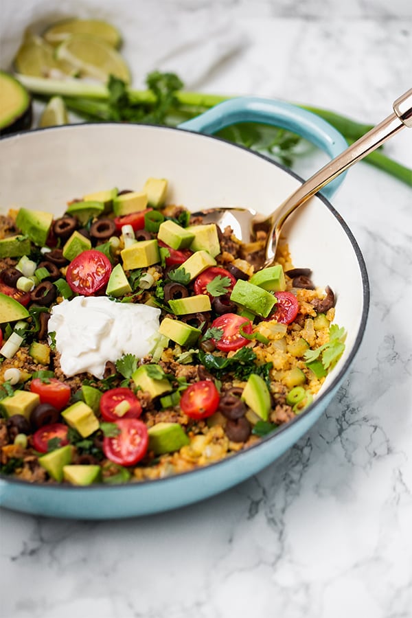 Healthy One-Pan Taco Breakfast Skillet