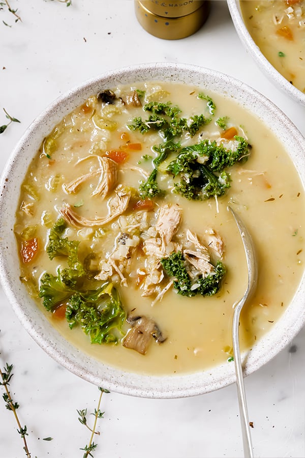 Easy Leftover Turkey Soup Recipe (with Cauliflower Rice)