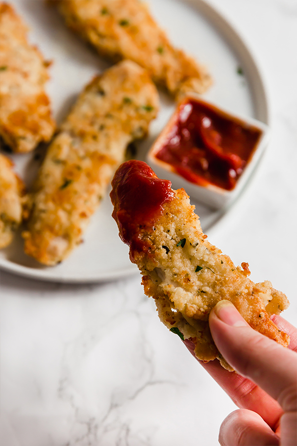 paleo chicken tenders and ketchup