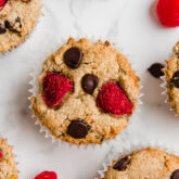raspberry chocolate chip banana muffins