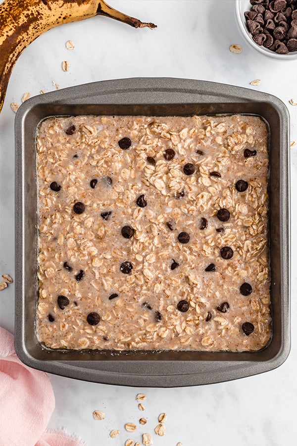 baked oatmeal in baking dish