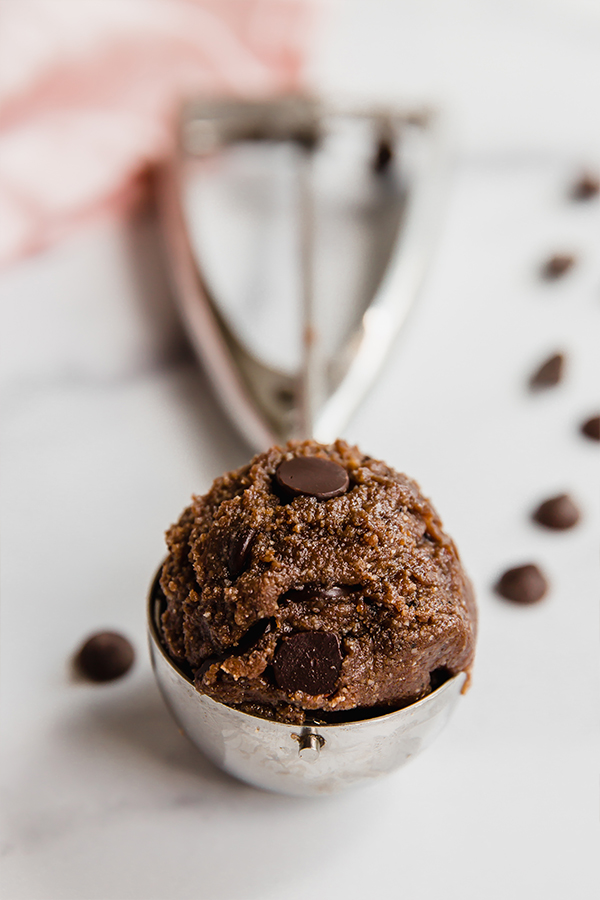 Edible Brownie Batter on ice cream scoop