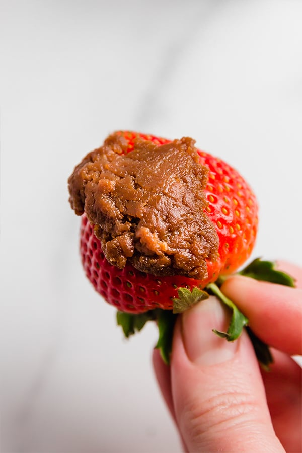 aip cookie butter on strawberry