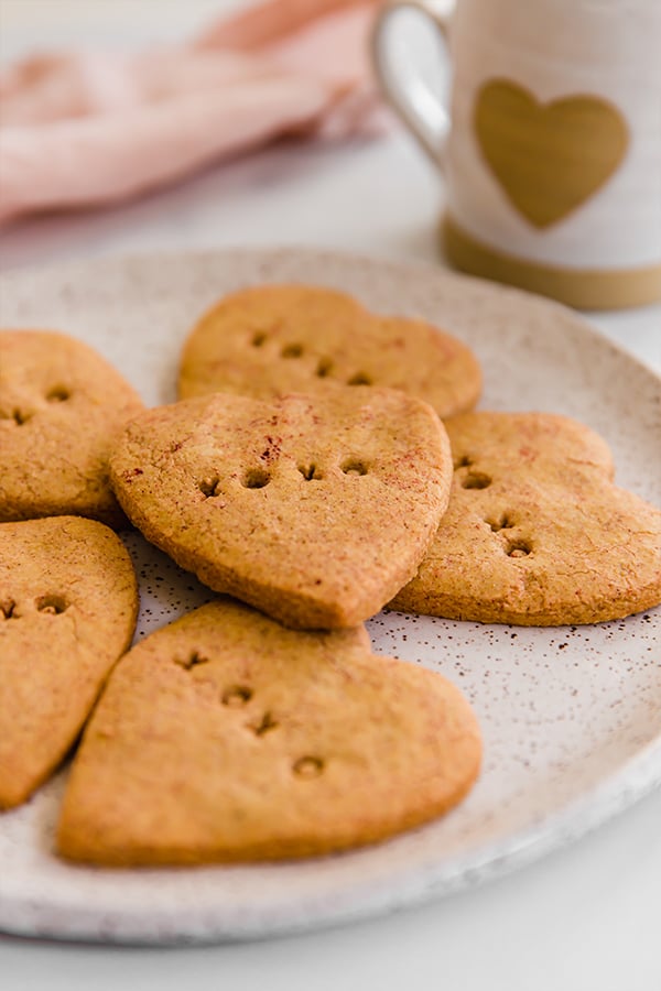 conversation heart sugar cookies on plate