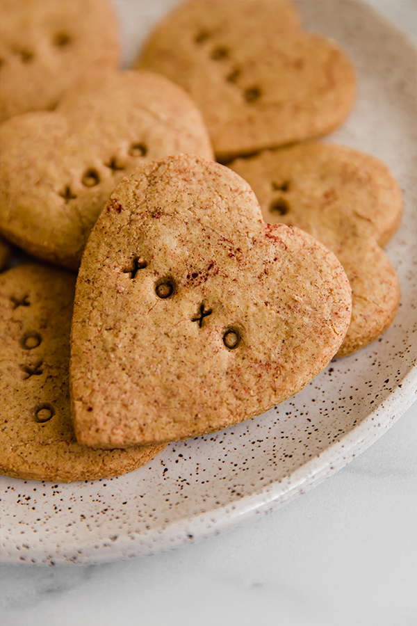 conversation heart sugar cookies on plate