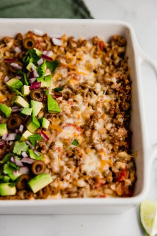 Taco Cauliflower Rice Casserole (Paleo, Gluten-free) - Unbound Wellness