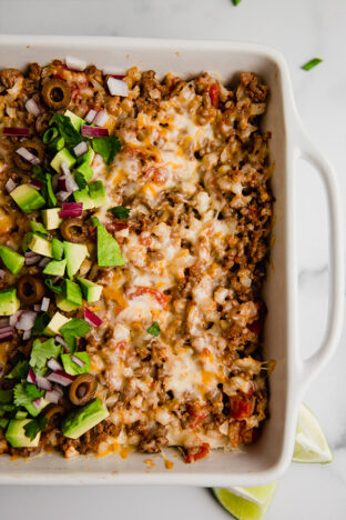 Taco Cauliflower Rice Casserole (Paleo, Gluten-free) - Unbound Wellness