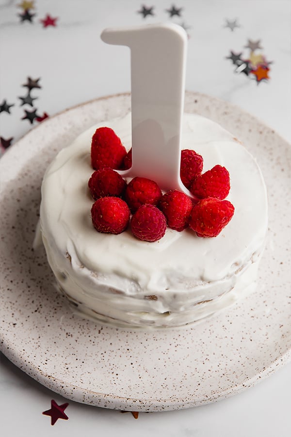 First Birthday Smash Cake with Yogurt Frosting