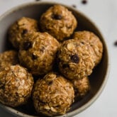 Energy bites in a bowl.