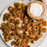 Oven "fried" okra on a plate.