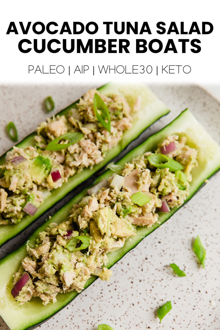 Avocado Tuna Salad Cucumber Boats {Paleo, Whole30, Keto, AIP} Unbound