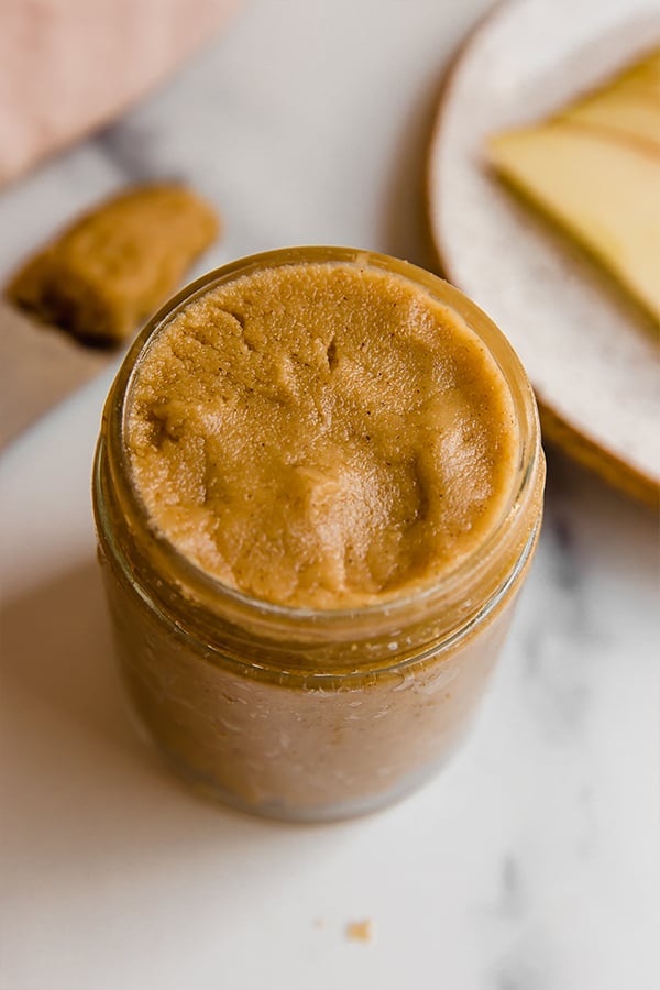 Tigernut butter in glass jar
