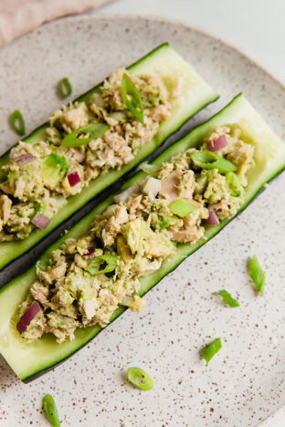 Avocado Tuna Salad Cucumber Boats {Paleo, Whole30, Keto, AIP} - Unbound ...