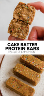 Cake Batter Protein Bars {Paleo} - Unbound Wellness