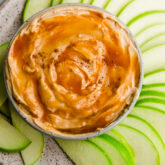 Bowl of creamy caramel apple dip.
