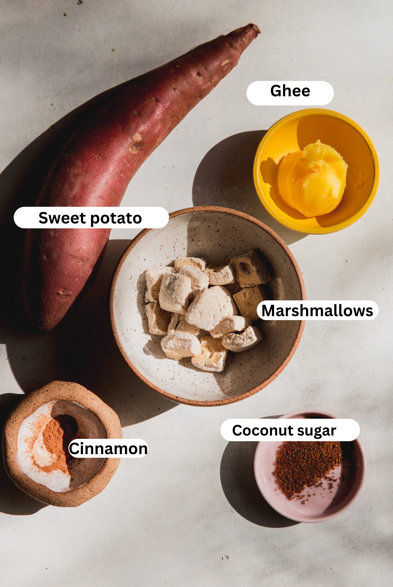 Sweet potato casserole bite ingredients.