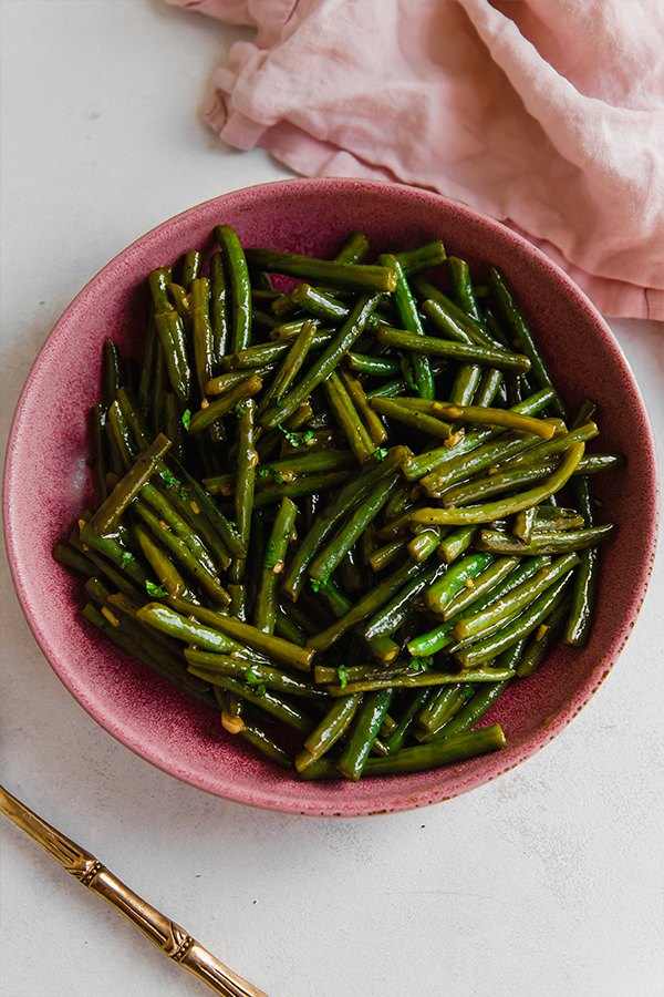 A bowl of sweet and sour Hungarian green beans