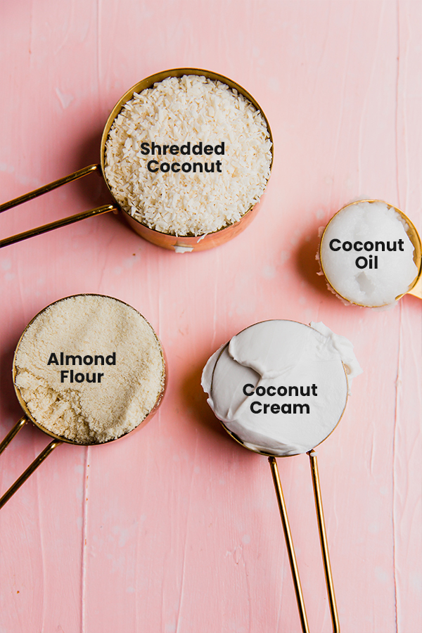 The ingredients for coconut macaroons.