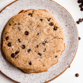 Paleo chocolate chip cookie on a plate.