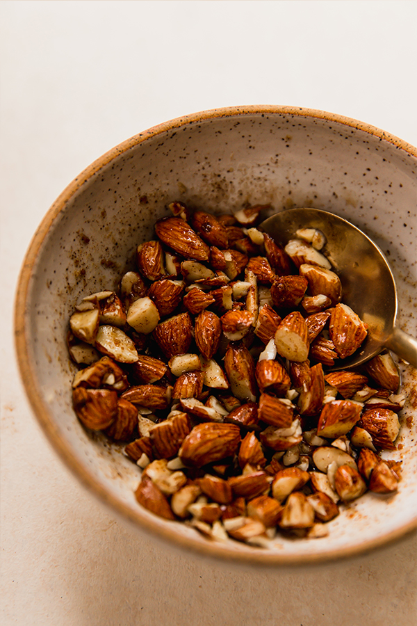 Chopped almonds as part of the recipe