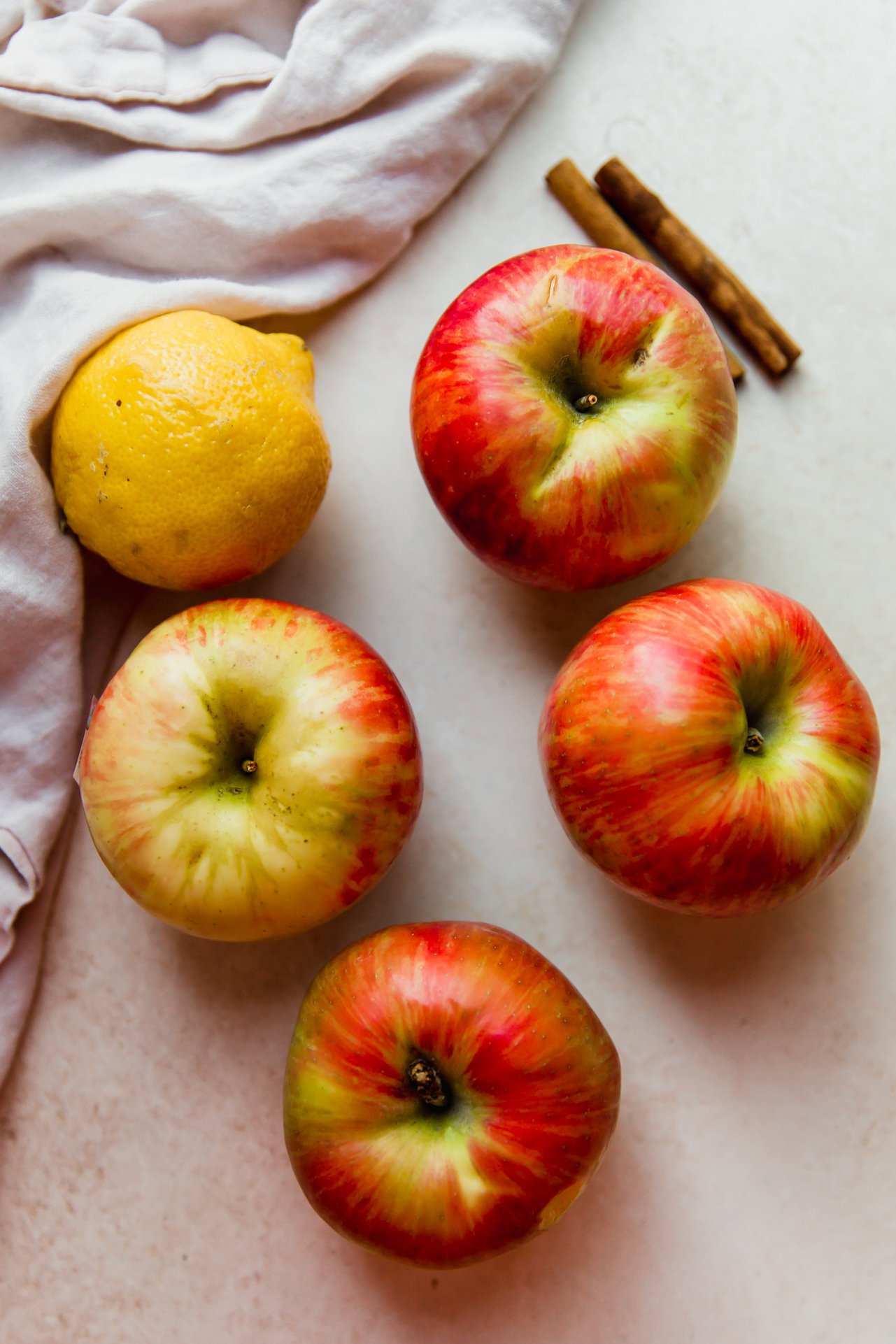 Homemade apple sauce ingredients. 