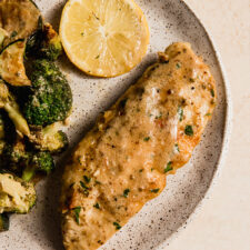 One Pan Creamy Garlic Chicken &amp; Vegetables-image