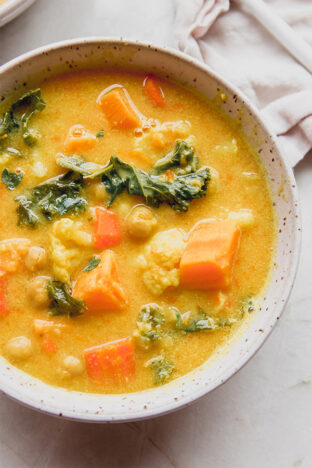 Slow Cooker Golden Chickpea and Veggie Soup - Unbound Wellness