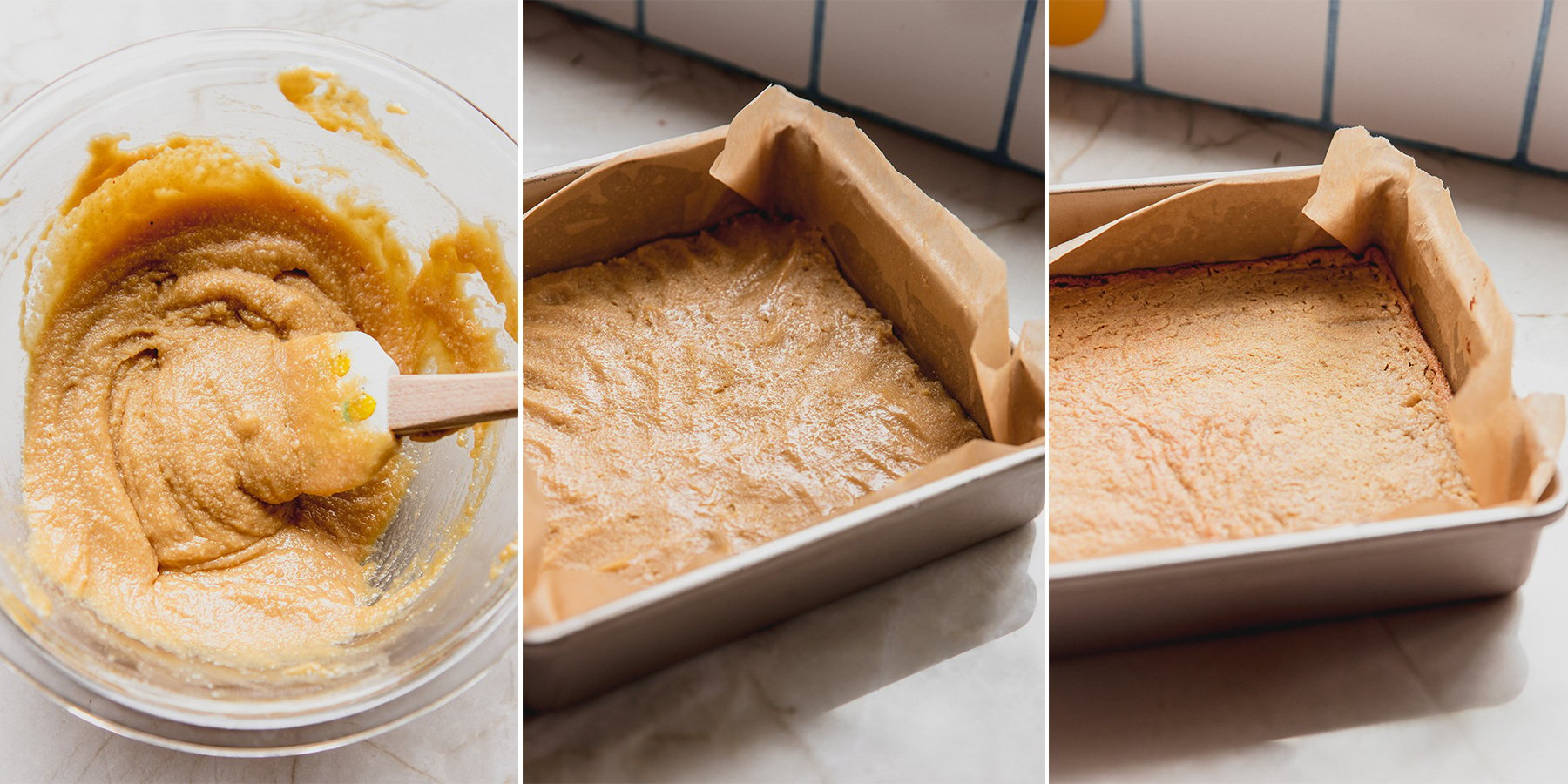 Step by step photos of making the graham cracker crust.