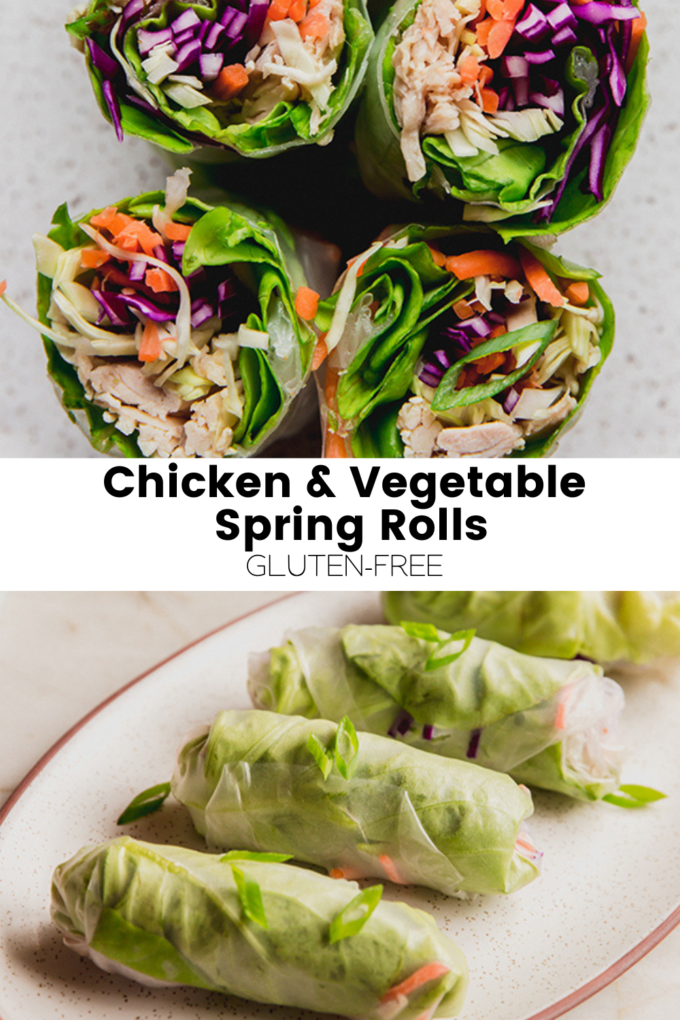 Baked Chicken and Vegetable Rice Paper Rolls