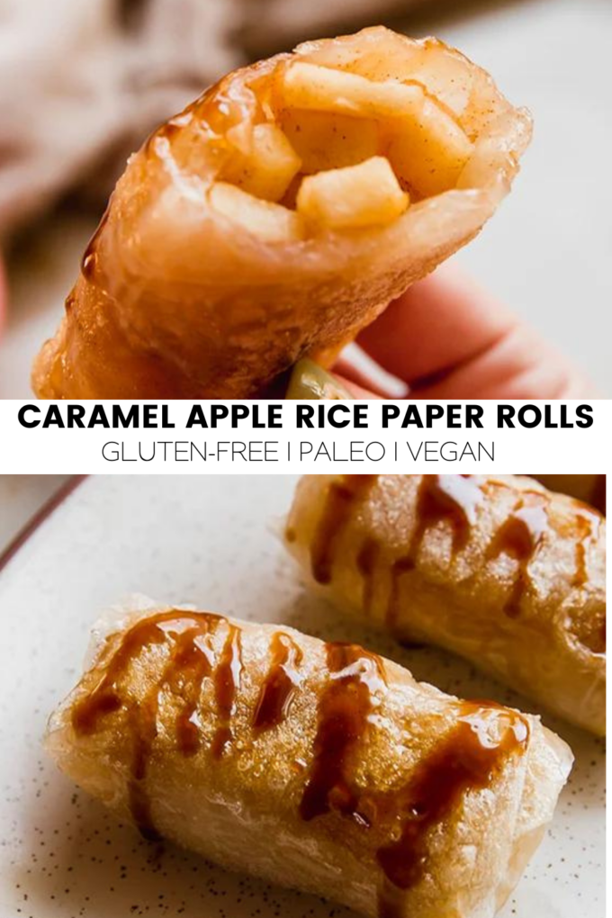 Baked Apple Pie Rice Paper Rolls, Gluten Free, Vegan